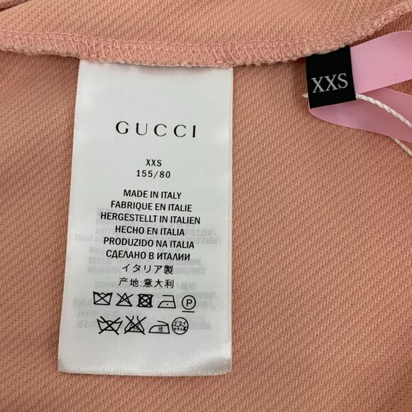 Gucci Pink Striped Collar XXS Zipper Jacket Long-Sleeved Made In Italy Polyester - Picture 4 of 7